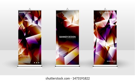 
Vertical banner template design. can be used for brochures, covers, publications, etc. the concept of a triangular design background pattern