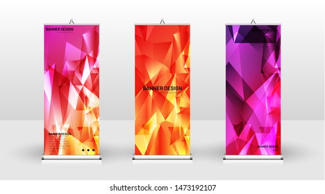 Vertical banner template design. can be used for brochures, covers, publications, etc. the concept of a triangular design background pattern