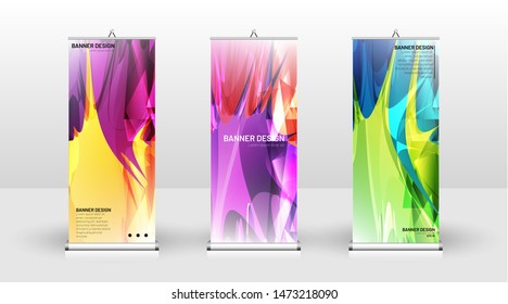 Vertical banner template design. can be used for brochures, covers, publications, etc. Splash colorful vector background design.