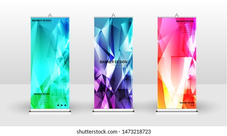 Vertical banner template design. can be used for brochures, covers, publications, etc. the concept of a triangular design background pattern