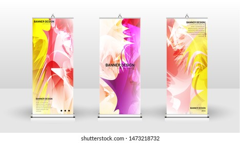 Vertical banner template design. can be used for brochures, covers, publications, etc. Splash colorful vector background design.