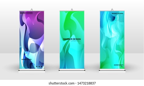 Vertical banner template design. can be used for brochures, covers, publications, etc. The concept of the background is light colored