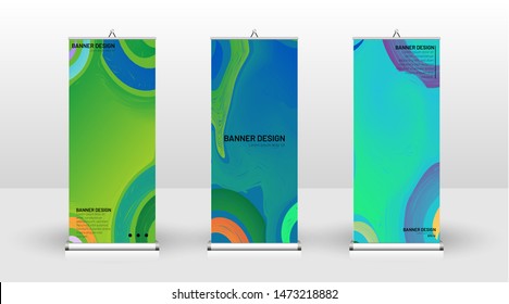 Vertical banner template design. can be used for brochures, covers, publications, etc. The concept of a liquid wave background pattern