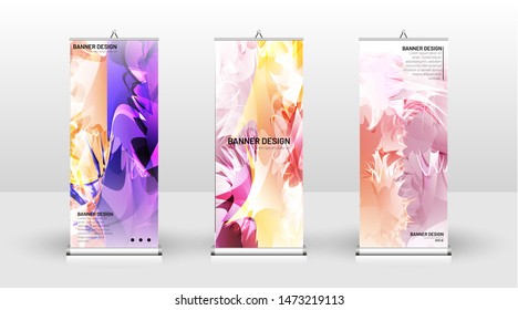 Vertical banner template design. can be used for brochures, covers, publications, etc. Splash colorful vector background design.