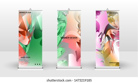 Vertical banner template design. can be used for brochures, covers, publications, etc. Splash colorful vector background design.