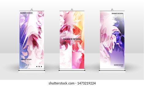 Vertical banner template design. can be used for brochures, covers, publications, etc. Splash colorful vector background design.