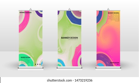 Vertical banner template design. can be used for brochures, covers, publications, etc. The concept of a liquid wave background pattern