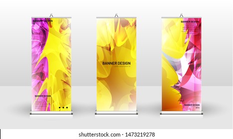 Vertical banner template design. can be used for brochures, covers, publications, etc. Splash colorful vector background design.