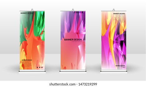 Vertical banner template design. can be used for brochures, covers, publications, etc. Splash colorful vector background design.