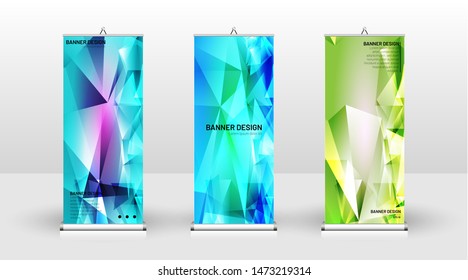 Vertical banner template design. can be used for brochures, covers, publications, etc. the concept of a triangular design background pattern