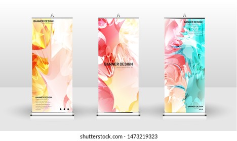 Vertical banner template design. can be used for brochures, covers, publications, etc. Splash colorful vector background design.