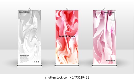 Vertical banner template design. can be used for brochures, covers, publications, etc. The concept of the background is light colored