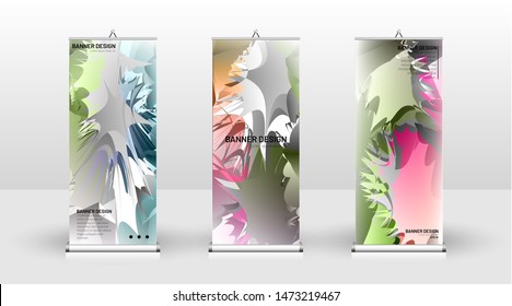 Vertical banner template design. can be used for brochures, covers, publications, etc. Splash colorful vector background design.