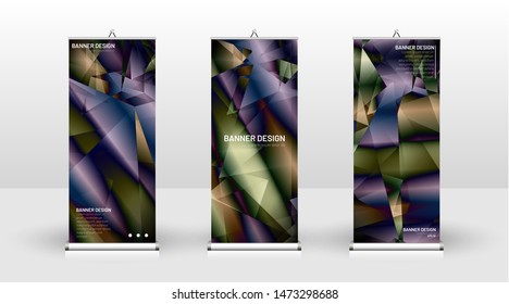 Vertical banner template design. can be used for brochures, covers, publications, etc. the concept of a triangular design background pattern