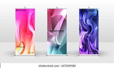 Vertical banner template design. can be used for brochures, covers, publications, etc. The concept of the background is light colored