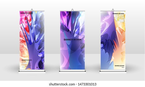 Vertical banner template design. can be used for brochures, covers, publications, etc. Splash colorful vector background design.