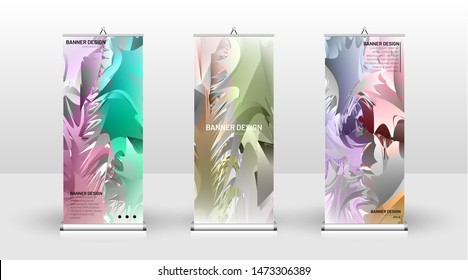 Vertical banner template design. can be used for brochures, covers, publications, etc. Splash colorful vector background design.