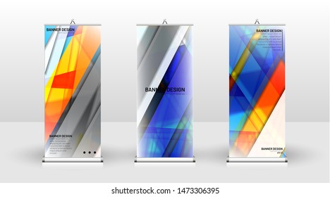 Vertical banner template design. can be used for brochures, covers, publications, etc. Geometric shapes vector design of modern backgrounds