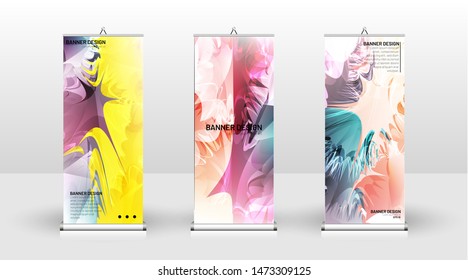 Vertical banner template design. can be used for brochures, covers, publications, etc. Splash colorful vector background design.