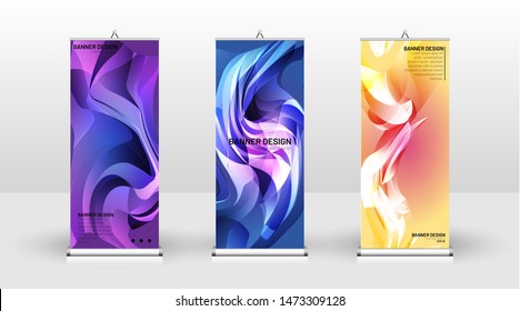 Vertical banner template design. can be used for brochures, covers, publications, etc. The concept of the background is light colored