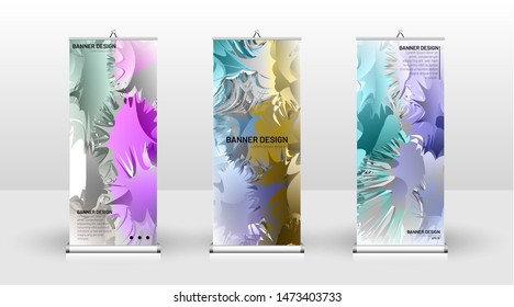 Vertical banner template design. can be used for brochures, covers, publications, etc. Splash colorful vector background design.