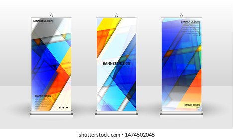 Vertical banner template design. can be used for brochures, covers, publications, etc. Geometric shapes vector design of modern backgrounds