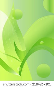 Vertical banner in trendy 3D style. Special offer flyer with abstract figures, floral motifs