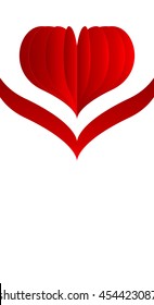 vertical banner with vector hearts