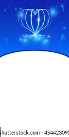 vertical banner with vector hearts
