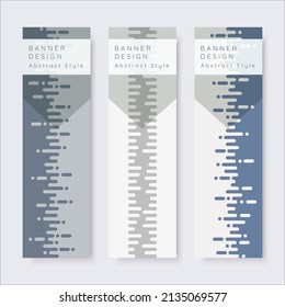 Vertical banner vector illustration of grey rounded lines