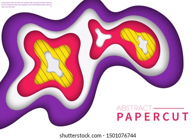 Vertical banners with 3D abstract background with paper cut shapes.