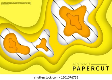 Vertical banners with 3D abstract background with paper cut shapes.