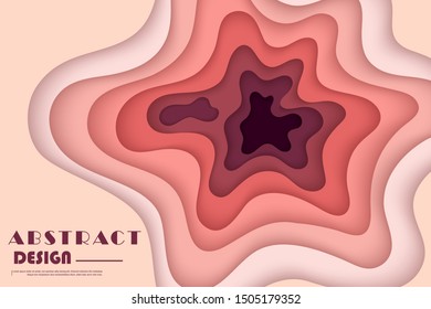 Vertical banners with 3D abstract background with paper cut shapes.