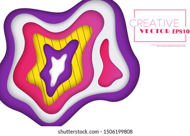 Vertical banners with 3D abstract background with paper cut shapes.