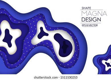 Vertical banners with 3D abstract background with paper cut shapes.