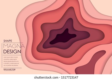 Vertical banners with 3D abstract background with paper cut shapes.