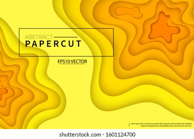 Vertical banners with 3D abstract background with paper cut shapes.