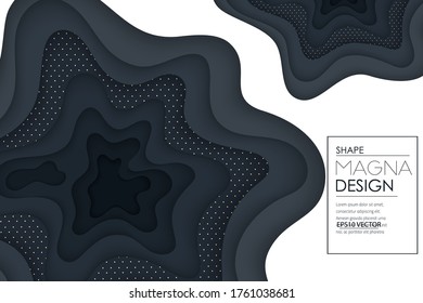 Banners verticales con fondo abstracto 3D con formas de corte de papel.