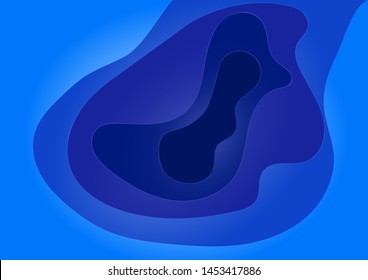 Vertical banners with 3D abstract blue background with paper cut shapes. Vector design layout for business presentations, flyers, posters and invitations. Colorful carving art