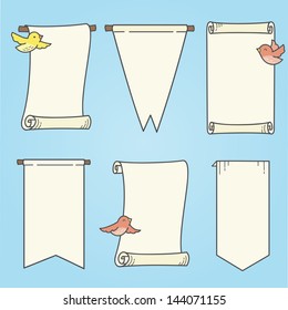 Vertikale Banner und Vögel
