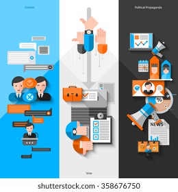 Vertical Banners for elections voting report and presentation or website vector illustration