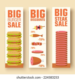 vertical banners of food illustration concept background design