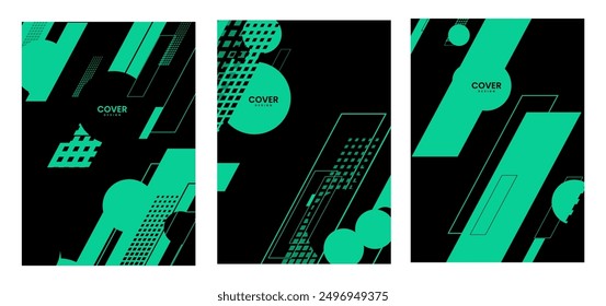 Anuncios de Vertical con diseños elegantes verdes y negros