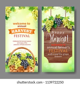 Vertical banners for Harvest Festival. Vector set. 