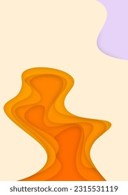 Vertical banners paper cut waves abstract background. Paper art vector design layout for Cover book, flyers, posters, presentations and invitations. Contrast colors.