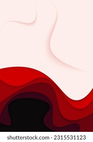 Vertical banners paper cut waves abstract background. Paper art vector design layout for Cover book, flyers, posters, presentations and invitations. Contrast colors.