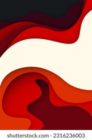 Vertical banners paper cut waves abstract background. Paper art vector design layout for Cover book, flyers, posters, presentations and invitations. Contrast colors.