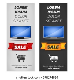 Vertical banners with plasma tv