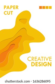 Vertical banners set with 3D abstract background and paper cut shapes. Vector design layout for business presentations, flyers, posters and invitations. Colorful carving art