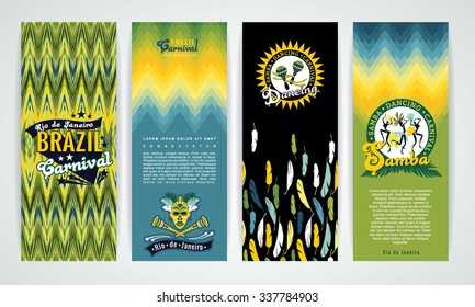 Vertical banners set with Brazil Carnival Backgrounds.